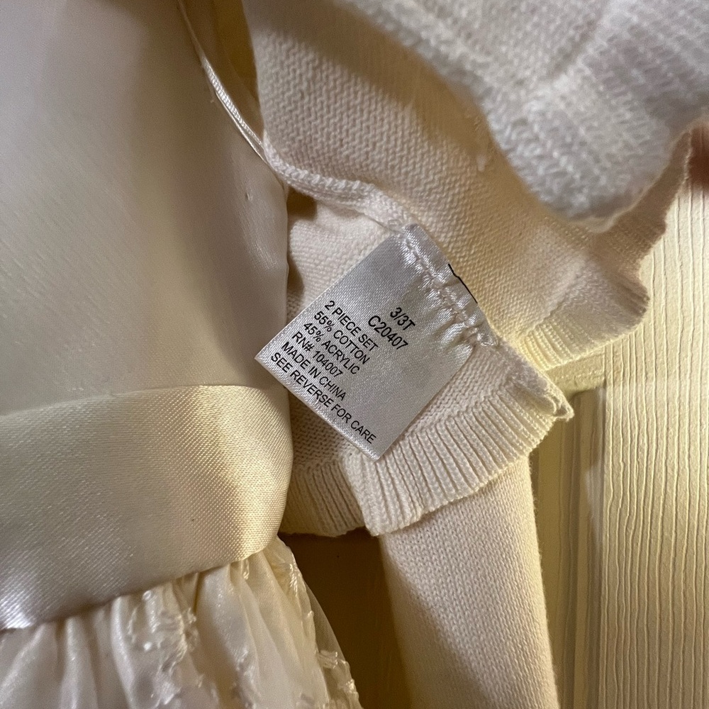 Cinderella Off-White Little Girls Dress with Cardigan Size 3T - Picture 7 of 7